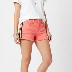 Juicy Couture Coral Orange Embellished Sequins Denim Shorts 27 Waist